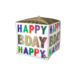 BASHES. Premium Happy Happy Birthday Cube Balloon
