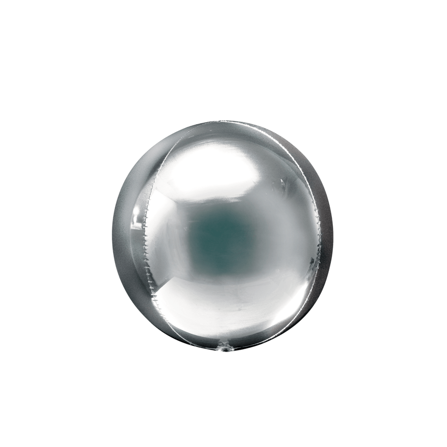BASHES. Silver Metallic Sphere Balloon