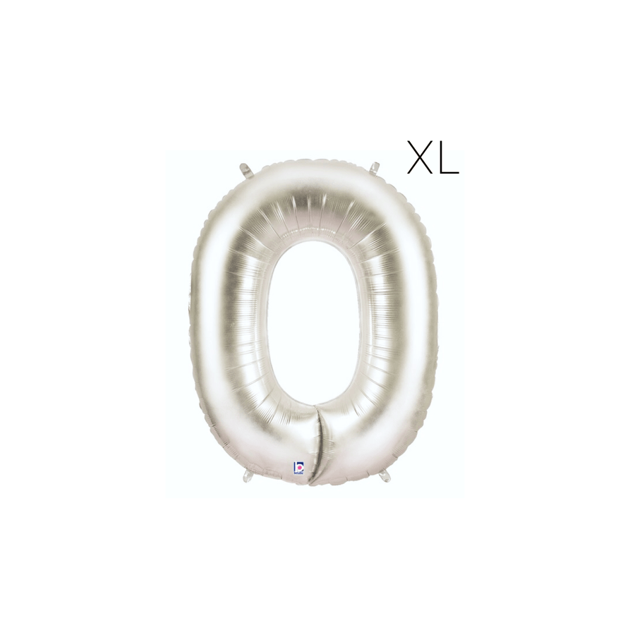 BASHES. Silver Oversized Number Balloon