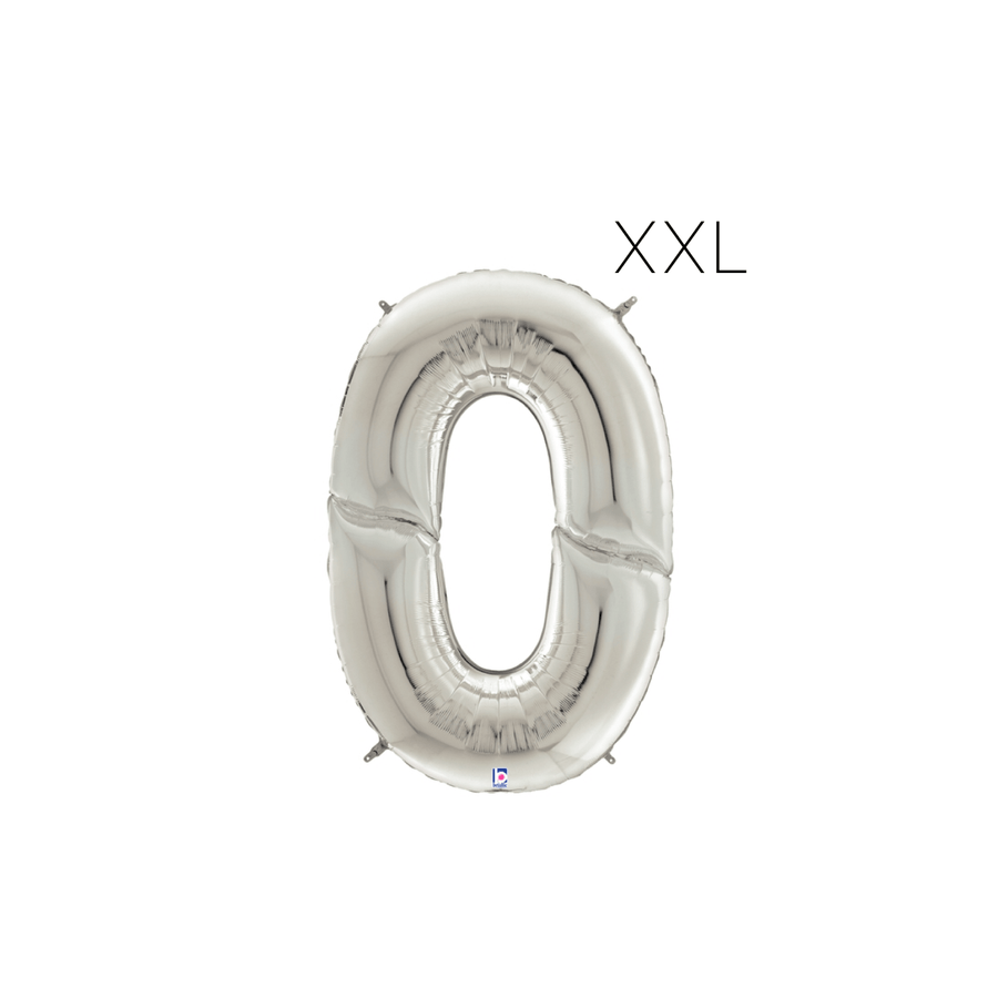 BASHES. Silver Oversized XXL Number Balloon