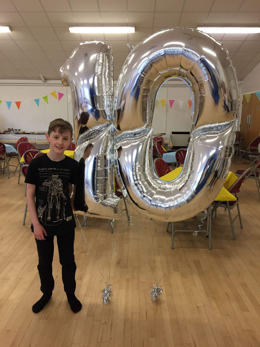 BASHES. Silver Oversized XXL Number Balloon
