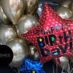 BASHES. Triple Star Happy Birthday Balloon