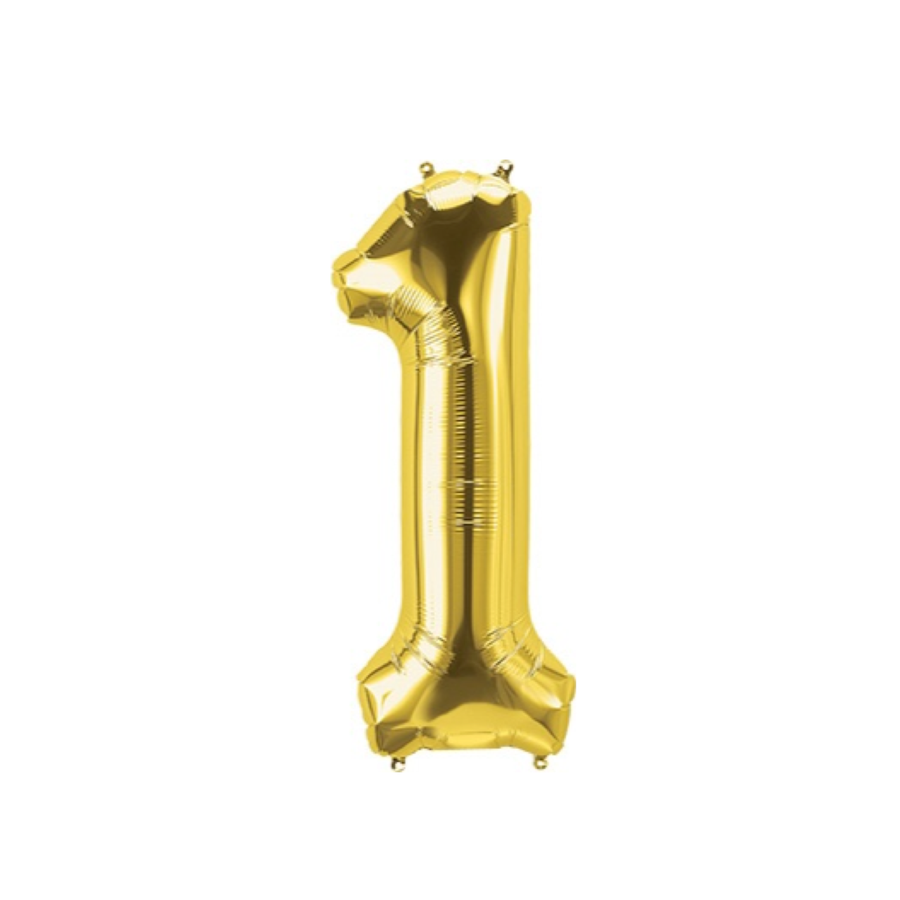 Gold Mini Number Balloon