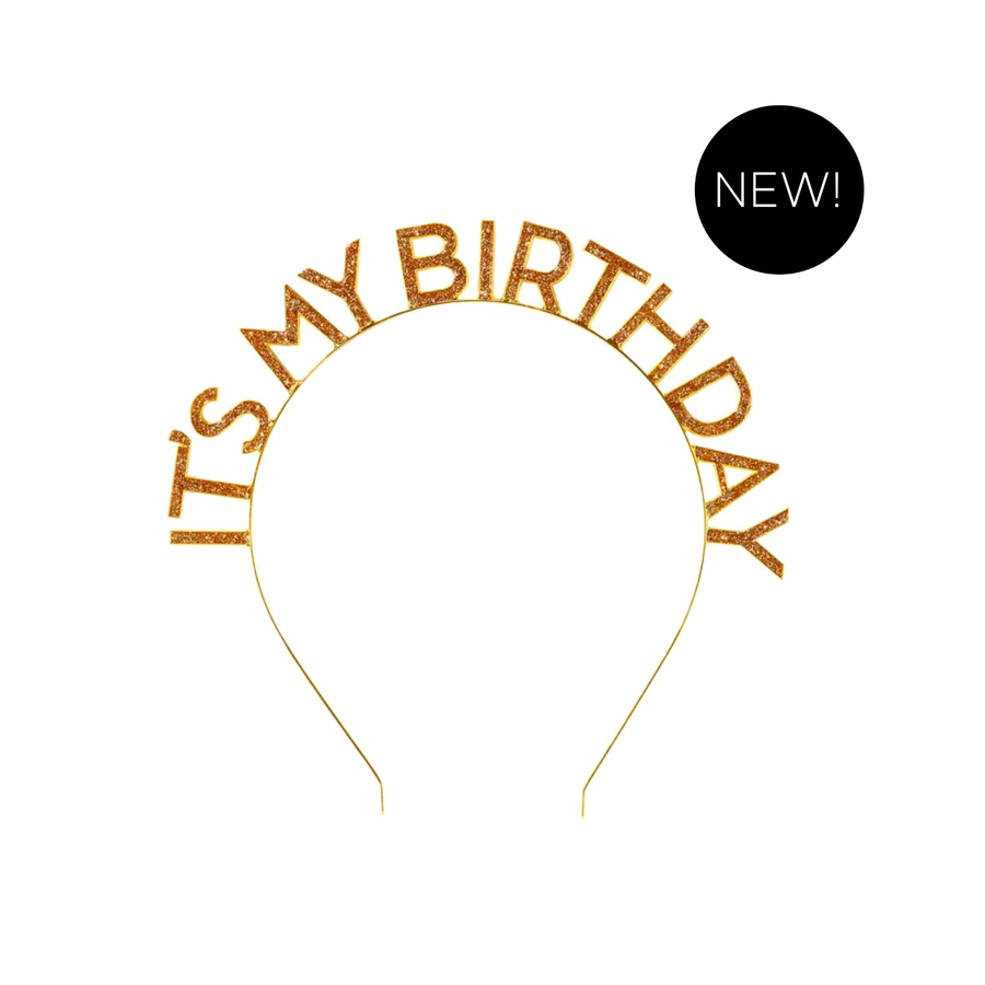 'It's My Birthday' Gold Headband