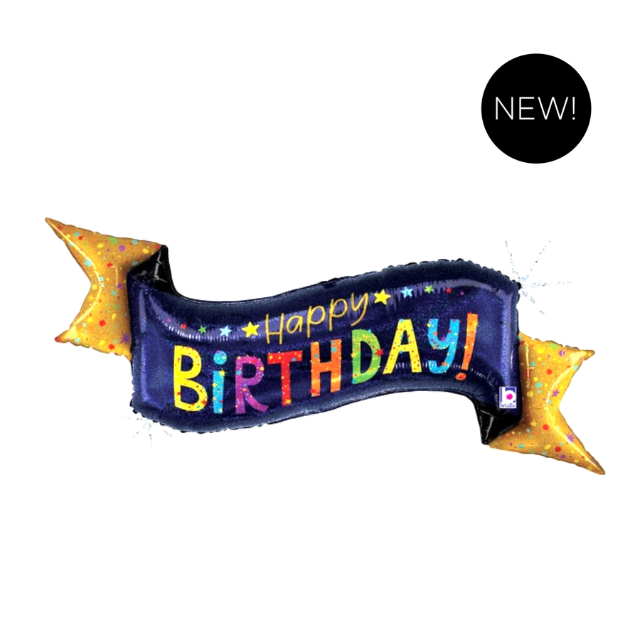 Holographic HBD Banner Balloon