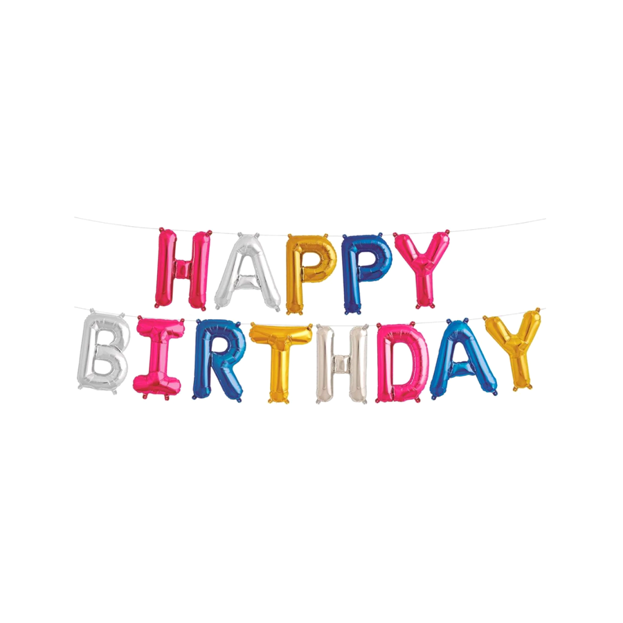 Happy Birthday Letter Balloon Set (Multicolor)