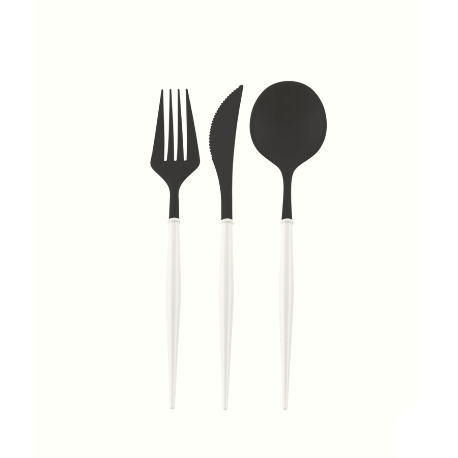 High Definition Cutlery Set (Black and White)
